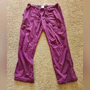 Koi Classics Women's Lindsey Cargo Scrub Pants in Purple, Size Large
